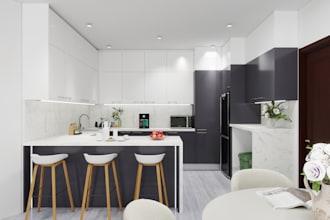 design your dream home, kitchen, office, furniture interior in 3d rendering