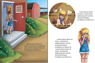 design children storybook illustration and layout design book or ebook cover