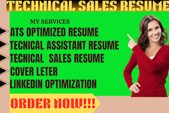 craft professional resume, tech sales resume, CV, cover letter, linkedin