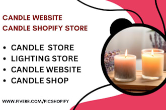 design candle shopify store lighting store candle shop candle website