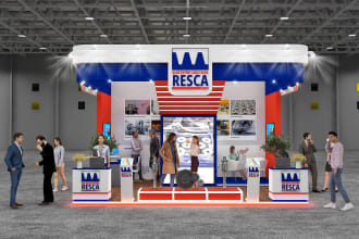 design your 3d exhibition booth, trade show booth, kiosks