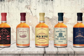 do label,logo for vodka,rum,beer,wine,mead,whisky,tequila,blanco,champagne,soda