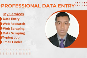 do  data entry, web scraping, web research and email finder