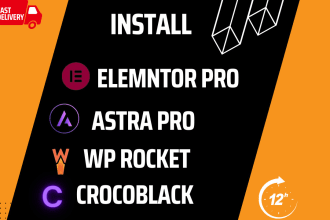 install astra pro elementor pro wp rocket original license