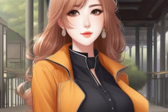 draw a beautiful portrait  in anime or manhwa style