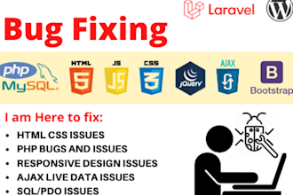 fix html css javascript frontend or backend bug within 24hrs