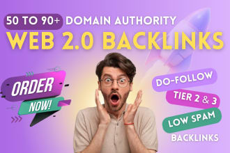 provide high da web 2 0 backlinks and article submission