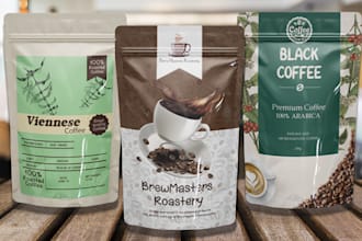 design coffee packaging, pouch, bags, coffee label