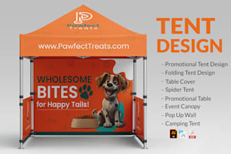 design canopy tent with flag and table cover