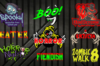 create horror, mascot, custom, metal, scary logo for you