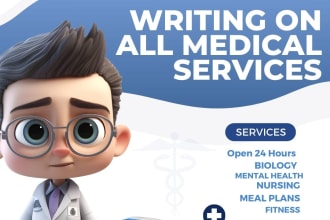 do expert health writing on biology, neuroscience, physiology and nursing etc