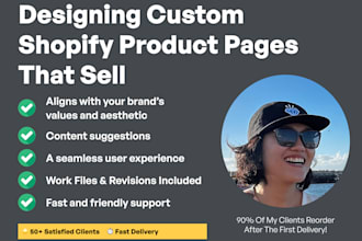 design or redesign high converting shopify product pages