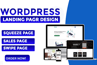 build wordpress landing page design, squeeze page, swipe page, or sales funnel
