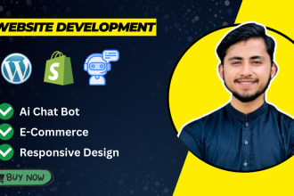 build custom website with ai chat bot using wordpress, shopify