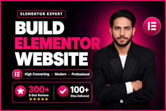 do elementor website design and element landing page design