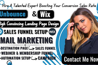 design wix landing page, unbounce landing page, systeme sales funnel for ebook