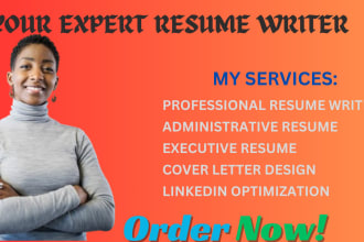 write a professional resume writing, executive resume, cover letter, linkedin