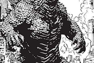 draw black and white comic character style
