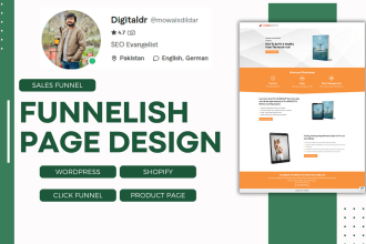 design and clone product landing page on funnelish