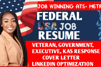 write federal resume, ksa response for military, government, veteran and usajobs