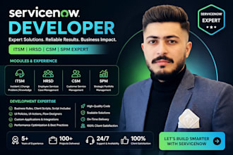 be your expert servicenow developer for portals, itsm,csm and hrsd