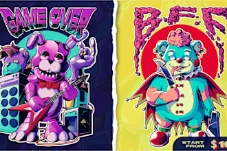 draw a custom cartoon mascot or animal character for your tshirt design