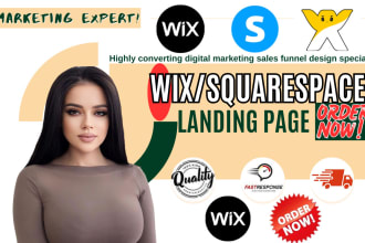 clone wix sales funnel, squarespace landing page,  wix landing page design