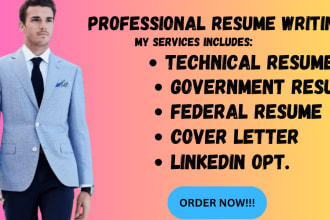 write USA jobs, executive resume, federal resume and government resume writing