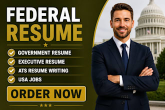 write professional USA federal resume and executive government resume