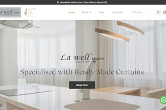 build luxurious curtains and blinds ecommerce website, home decor online store
