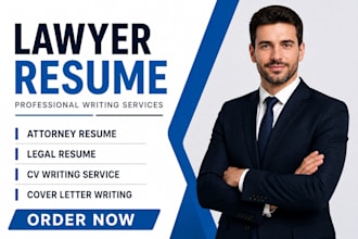 create ats lawyer and attorney resume with legal CV and cover letter