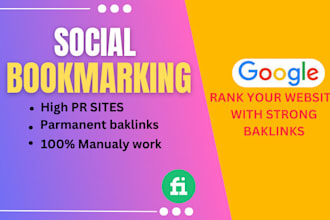 submit high da pa social bookmarking backlinks for ranking website or page