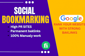 submit high da pa social bookmarking backlinks for ranking website or page
