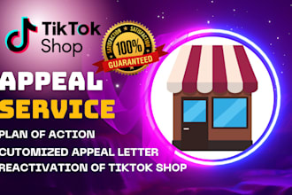write an appeal for tiktok shop deactivation, suspension, and violation issues