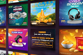 design creative social media posts, flyer, mockup