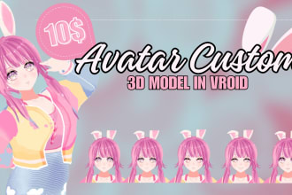 create a vtuber 3d model on vroid for you
