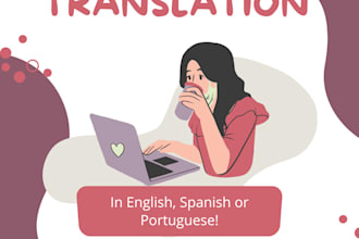 translate in english, spanish or portuguese