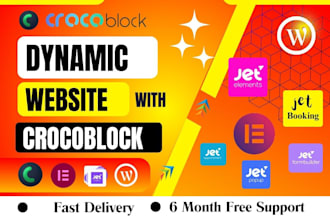 build dynamic wordpress website by crocoblock, elementor, jet engine listing