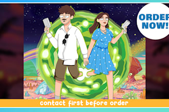 draw rick and morty art style of your potrait photos