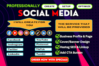 create and set up  your all social media accounts and facebook business page