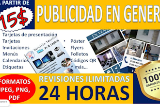 diseño de flyers, poster, menús, folletos, tarjetas