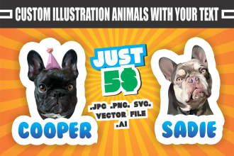 custom vector pet illustration for sticker or anything