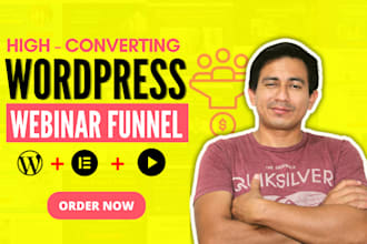 create landing page or webinar funnel for online course on wordpress