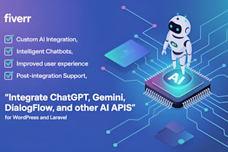integrate chatgpt, gemini, dialogflow, and ai chatbots into wordpress or laravel