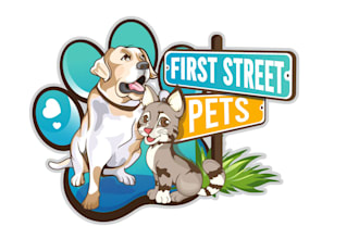 create gorgeous logo for a dog paw, dog adventure,  with my new thinking