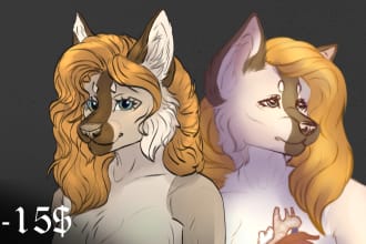 draw simple art of a furry character