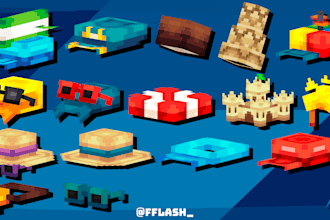 make various minecraft styled cosmetics in blockbench