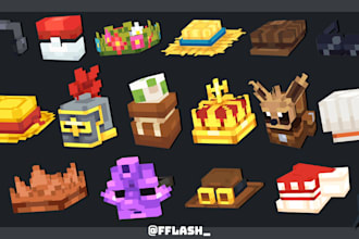 make various minecraft styled cosmetics in blockbench