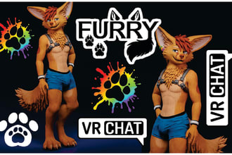 create a custom 3d furry nsfw vrchat avatar that is pc and quest compatible