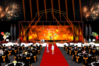 design 3d stage or virtual stage for event planning